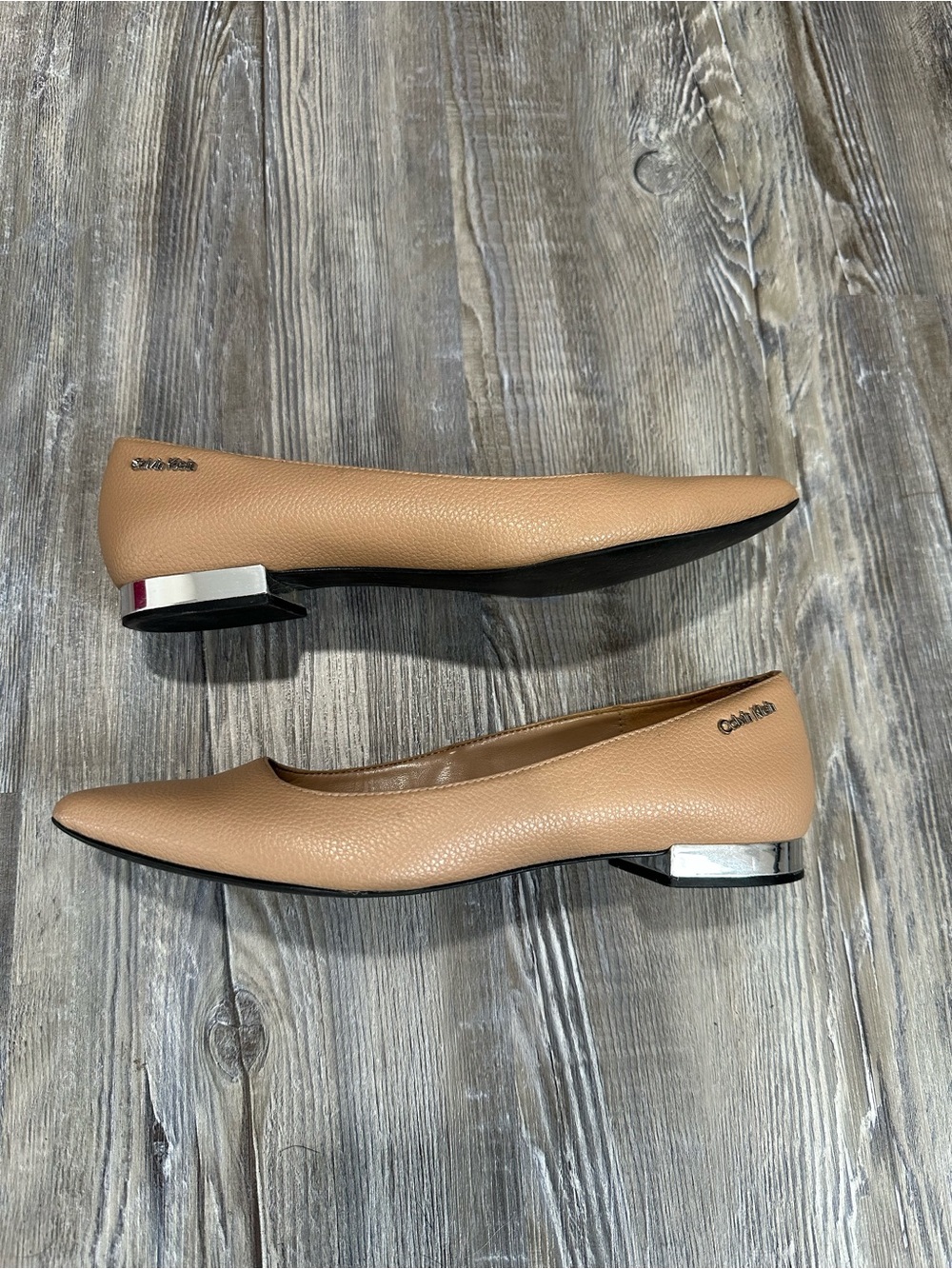Calvin Klein Women's Nude/Tan Pointed Ballet Flats - Picture 3 of 3
